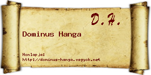 Dominus Hanga névjegykártya